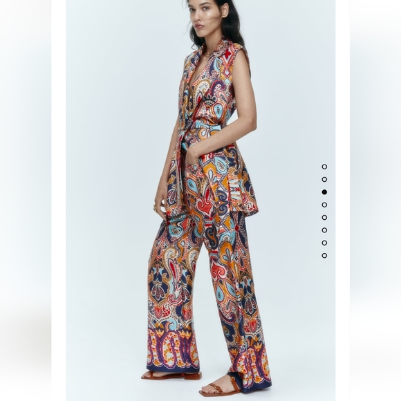 NWT Zara printed wide leg pants 👖 😍 - Picture 4 of 12